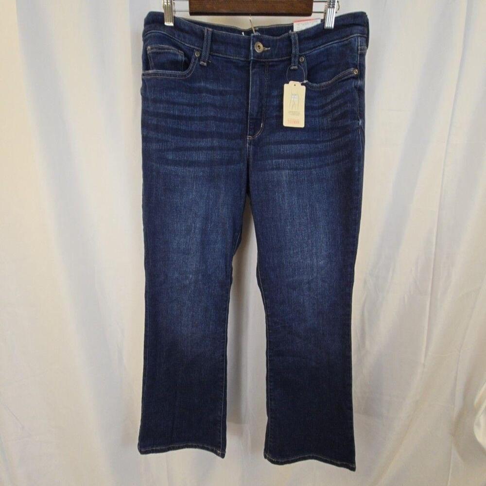 St. John's Bay Jeans Womens 14P Dark Wash Bootcut Mid Rise Stretch Denim Petite